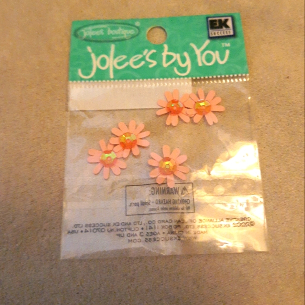 JOLEE'S BY YOU embellished Pink STAR FLOWERS EMBELLISHMENTS NEW Open box JJAA051